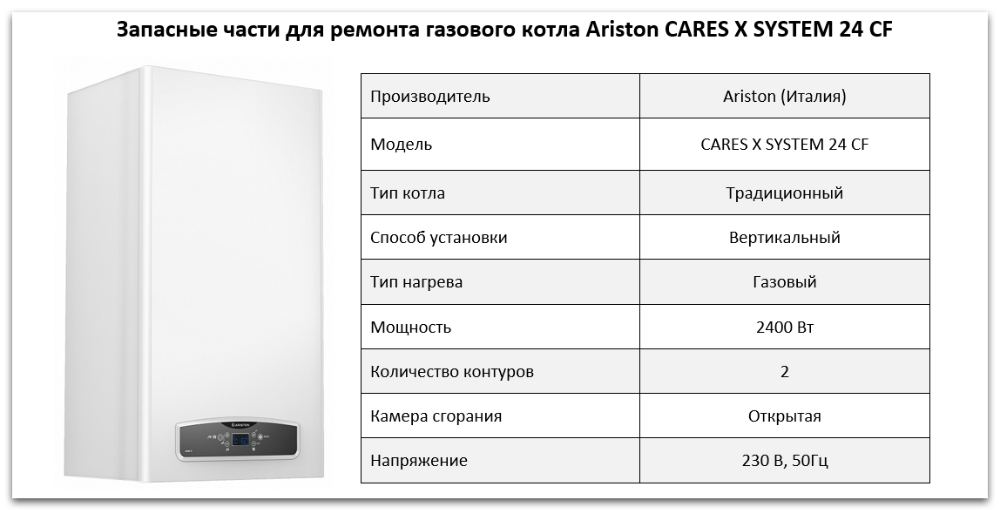 Купить запчасти Ariston CARES X SYSTEM 24 CF в Миассе