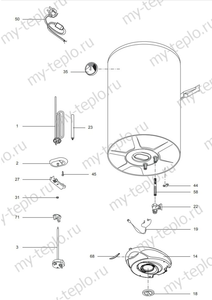 Запчасти Ariston ABS PLT R 50 V купить в Миассе